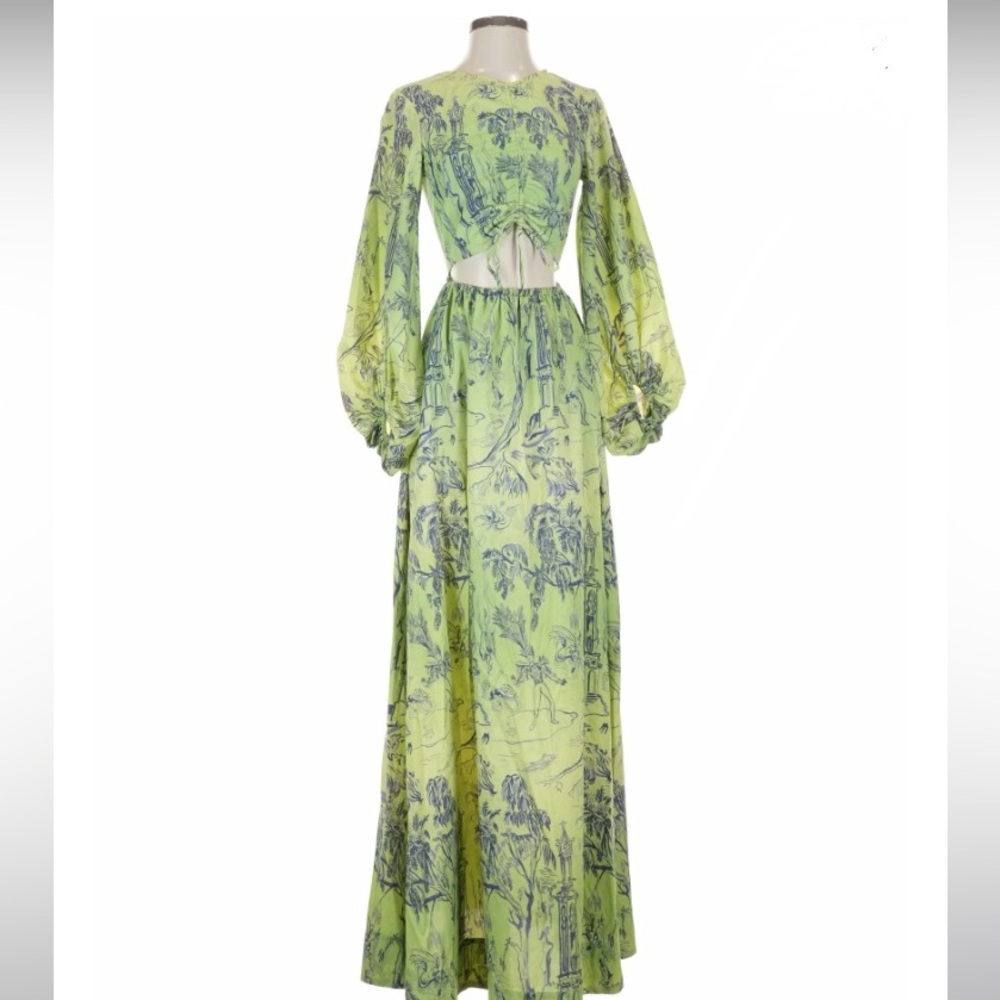 STAUD Green and Blue Maxi Dress